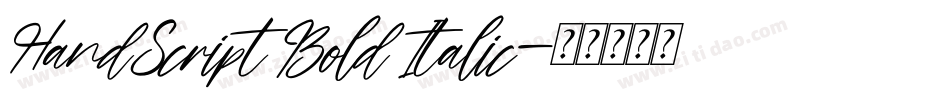 HandScript Bold Italic字体转换